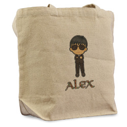 Brown Argyle Reusable Cotton Grocery Bag (Personalized)