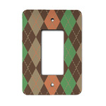 Brown Argyle Rocker Style Light Switch Cover - Single Switch