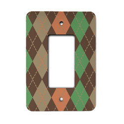 Brown Argyle Rocker Style Light Switch Cover (Personalized)