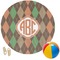 Brown Argyle Round Beach Towel (Personalized)