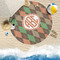 Brown Argyle Round Beach Towel Lifestyle