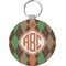 Brown Argyle Round Keychain (Personalized)