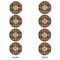 Brown Argyle Round Linen Placemats - APPROVAL Set of 4 (double sided)
