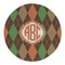 Brown Argyle Round Linen Placemat (Personalized)