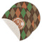 Brown Argyle Round Linen Placemats - MAIN (Single Sided)