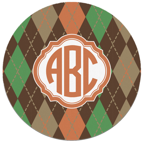 Brown Argyle Round Mousepad - APPROVAL
