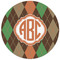 Brown Argyle Round Mousepad - APPROVAL