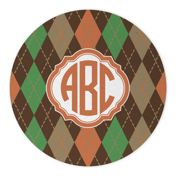 Brown Argyle Round Paper Coaster - Approval