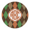 Brown Argyle Round Paper Coaster - Approval