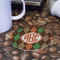 Brown Argyle Round Paper Coaster - Front