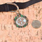 Brown Argyle Round Pet ID Tag - Large - In Context