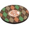 Brown Argyle Round Table Top (Angle Shot)