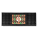 Brown Argyle Rubber Bar Mat (Personalized)