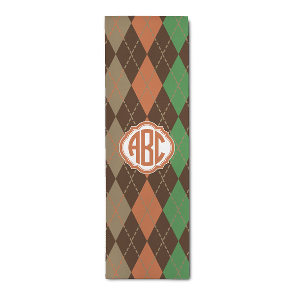 Custom Brown Argyle Runner Rug - 2.5'x8' w/ Monograms