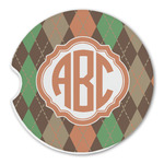 Brown Argyle Sandstone Car Coaster - Single (Personalized)