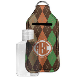 Brown Argyle Hand Sanitizer & Keychain Holder - Large (Personalized)