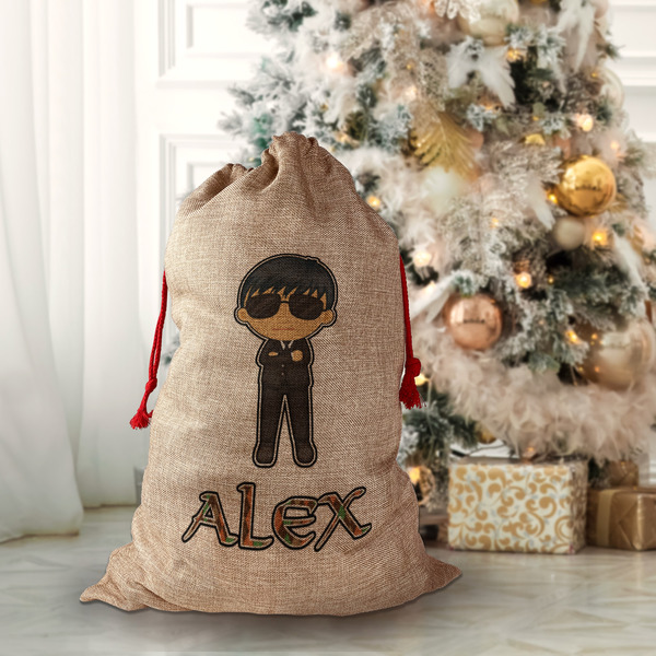 Brown Argyle Santa Bag - Lifestyle