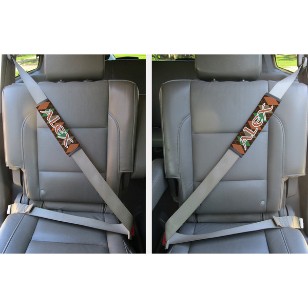 Brown Argyle Seat Belt Covers (Set of 2 - In the Car)