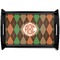 Brown Argyle Wooden Tray (Personalized)