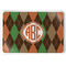 Brown Argyle Serving Tray w/ Monogram