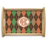 Brown Argyle Natural Wooden Tray - Small (Personalized)