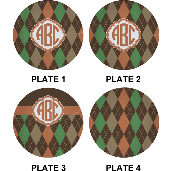 Brown Argyle Set of Appetizer / Dessert Plates (Approval)
