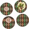 Brown Argyle Set of 4 Glass Lunch / Dinner Plate 10" (Personalized)