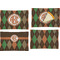 Brown Argyle Set of Rectangular Appetizer / Dessert Plates