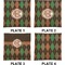 Brown Argyle Set of Square Dinner Plates (Approval)
