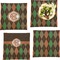 Brown Argyle Set of 4 Glass Square Lunch / Dinner Plate 9.5" (Personalized)