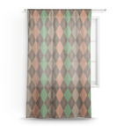 Brown Argyle Sheer Curtains (Personalized)