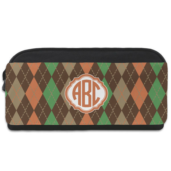 Custom Brown Argyle Shoe Bag (Personalized)