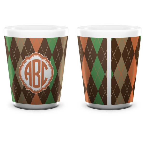 Brown Argyle Shot Glass - White - APPROVAL