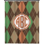 Brown Argyle Extra Long Shower Curtain - 70"x84" (Personalized)
