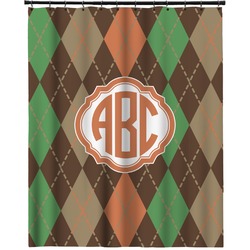 Brown Argyle Extra Long Shower Curtain - 70"x84" (Personalized)