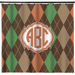 Brown Argyle Shower Curtain - Custom Size (Personalized)