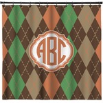 Brown Argyle Shower Curtain - 71" x 74" (Personalized)