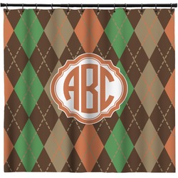 Brown Argyle Shower Curtain - 71" x 74" (Personalized)