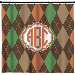 Brown Argyle Shower Curtain (Personalized)