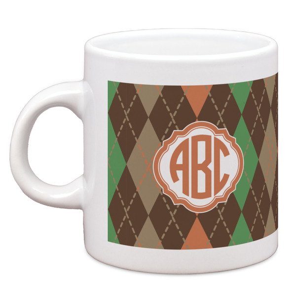 Custom Brown Argyle Espresso Cup (Personalized)