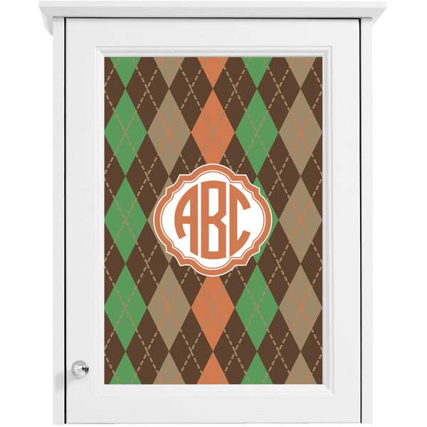 Brown Argyle Single White Cabinet Decal