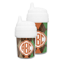 Brown Argyle Sippy Cup (Personalized)