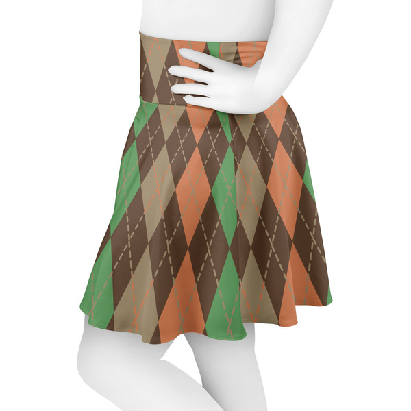 Brown Argyle Skater Skirt - Side