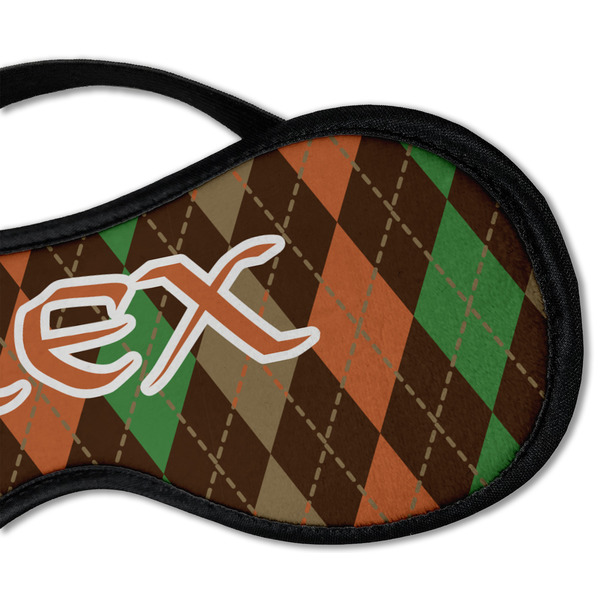 Brown Argyle Sleeping Eye Mask - DETAIL Large