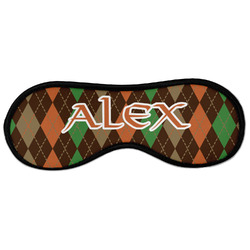 Brown Argyle Sleeping Eye Masks - Large (Personalized)