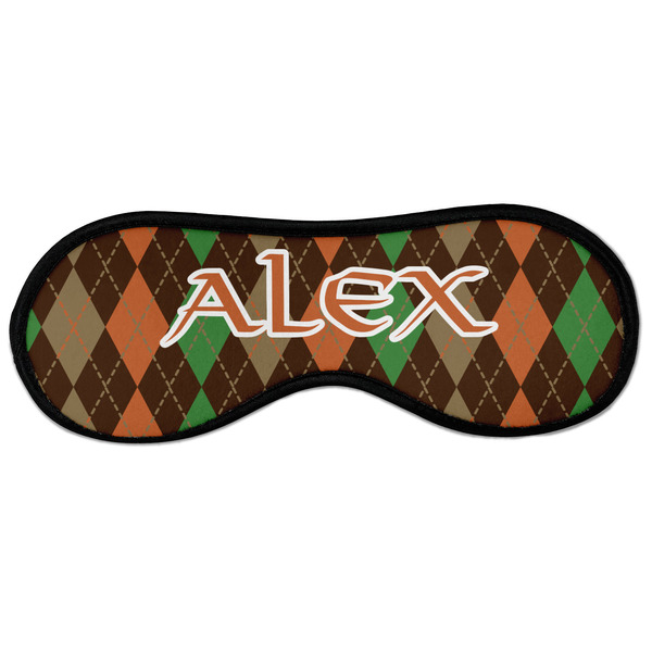 Brown Argyle Sleeping Eye Mask - Front Large