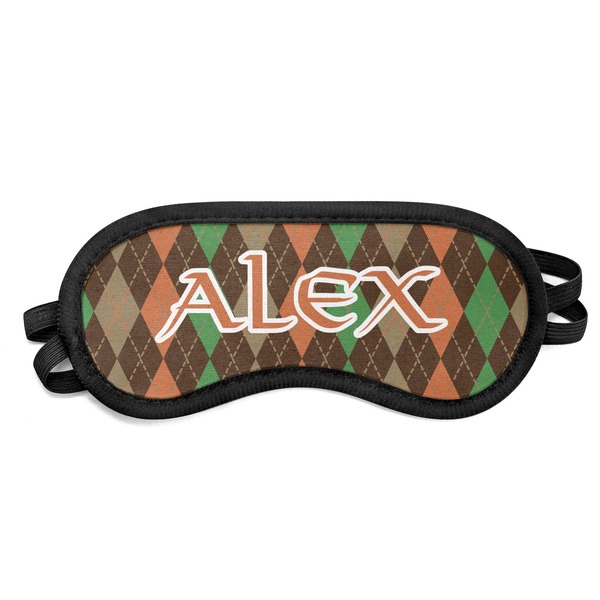 Custom Brown Argyle Sleeping Eye Mask (Personalized)