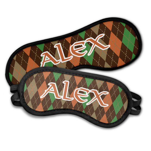Brown Argyle Sleeping Eye Masks - PARENT