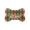 Brown Argyle Bone Shaped Dog Food Mat (Small) (Personalized)