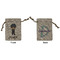 Brown Argyle Small Burlap Gift Bag - Front and Back
